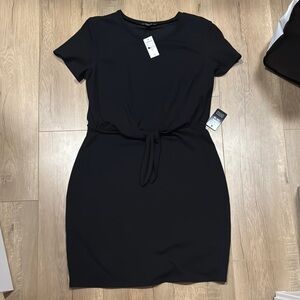 Express Black Tie Front Sheath Dress